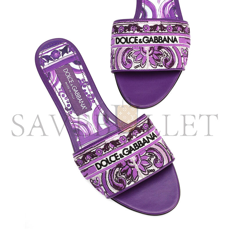 DOLCEGABBANA EMBROIDERED SLIDES CQ0571AV804I03TN